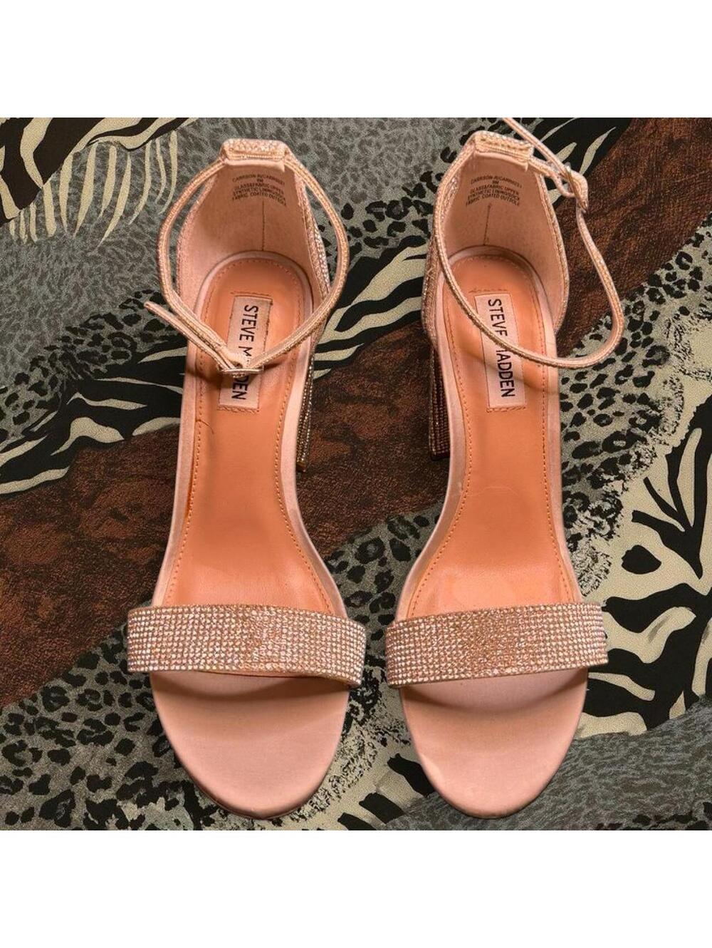 Steve Madden silver rhinestone heels
